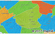 Physical 3D Map of Hopkins County, political outside