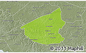 Physical 3D Map of Hopkins County, semi-desaturated