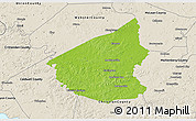 Physical 3D Map of Hopkins County, shaded relief outside