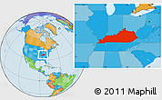 Political Location Map of Kentucky