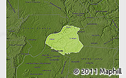 Physical Map of Oldham County, darken