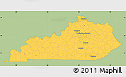 Savanna Style Simple Map of Kentucky, single color outside