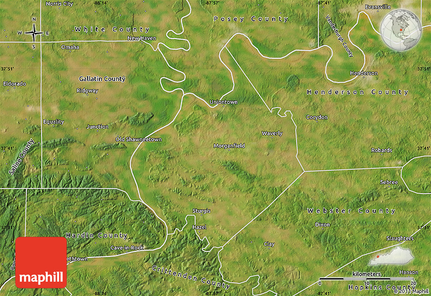 Satellite Map of Union County