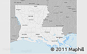 Gray 3D Map of Louisiana