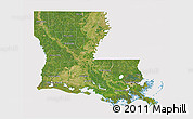 Satellite 3D Map of Louisiana, cropped outside