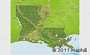 Satellite 3D Map of Louisiana, physical outside