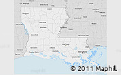 Silver Style 3D Map of Louisiana