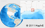 Shaded Relief Location Map of ZIP code 70068, highlighted country, highlighted county