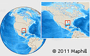 Shaded Relief Location Map of ZIP code 70068, highlighted county, highlighted state, within the entire country