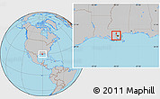 Gray Location Map of ZIP code 70087