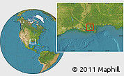 Satellite Location Map of ZIP code 70087