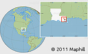 Savanna Style Location Map of ZIP code 70087, highlighted state