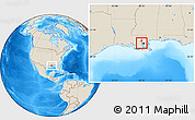 Shaded Relief Location Map of ZIP code 70087