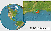 Satellite Location Map of ZIP code 70114