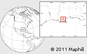 Blank Location Map of ZIP code 70116