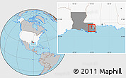 Gray Location Map of ZIP code 70116, highlighted country, highlighted state