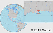 Gray Location Map of ZIP code 70116