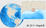 Shaded Relief Location Map of ZIP code 70116