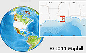 Physical Location Map of ZIP code 70124, highlighted country, highlighted county