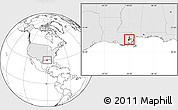Blank Location Map of ZIP code 70126, highlighted country, highlighted county