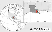 Blank Location Map of ZIP code 70126, highlighted country, highlighted state