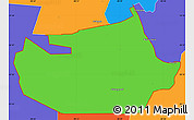 Political Simple Map of ZIP code 70360