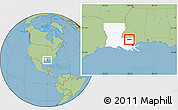 Savanna Style Location Map of ZIP code 70422, highlighted state