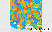 Political Map of ZIP codes starting with 705