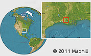 Satellite Location Map of ZIP code 70517
