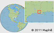 Savanna Style Location Map of ZIP code 70517