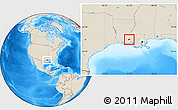 Shaded Relief Location Map of ZIP code 70517