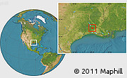 Satellite Location Map of ZIP code 70634