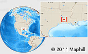 Shaded Relief Location Map of ZIP code 70634