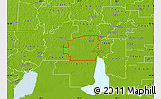Physical Map of ZIP code 70665