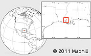 Blank Location Map of ZIP code 70764