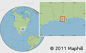 Savanna Style Location Map of ZIP code 70764