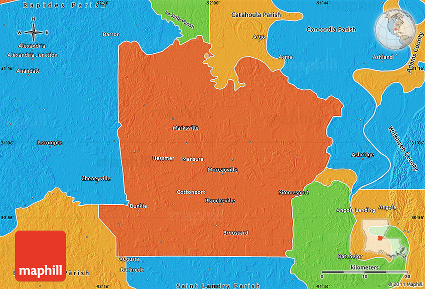 Political Map of Avoyelles Parish