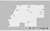 Gray 3D Map of Beauregard Parish, single color outside