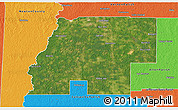 Satellite 3D Map of Beauregard Parish, political outside