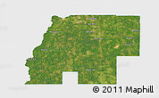 Satellite 3D Map of Beauregard Parish, single color outside