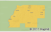 Savanna Style 3D Map of Beauregard Parish, single color outside