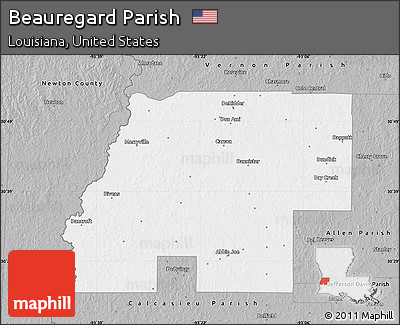 Gray Map of Beauregard Parish