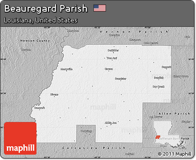 Gray Map of Beauregard Parish