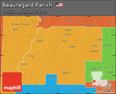 Political Map of Beauregard Parish