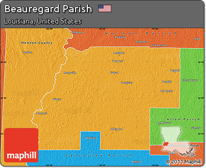 Political Map of Beauregard Parish