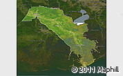 Satellite 3D Map of Lafourche Parish, darken