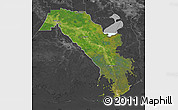 Satellite Map of Lafourche Parish, darken, desaturated