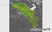 Satellite Map of Lafourche Parish, desaturated