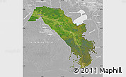 Satellite Map of Lafourche Parish, lighten, desaturated