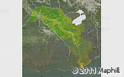 Satellite Map of Lafourche Parish, semi-desaturated